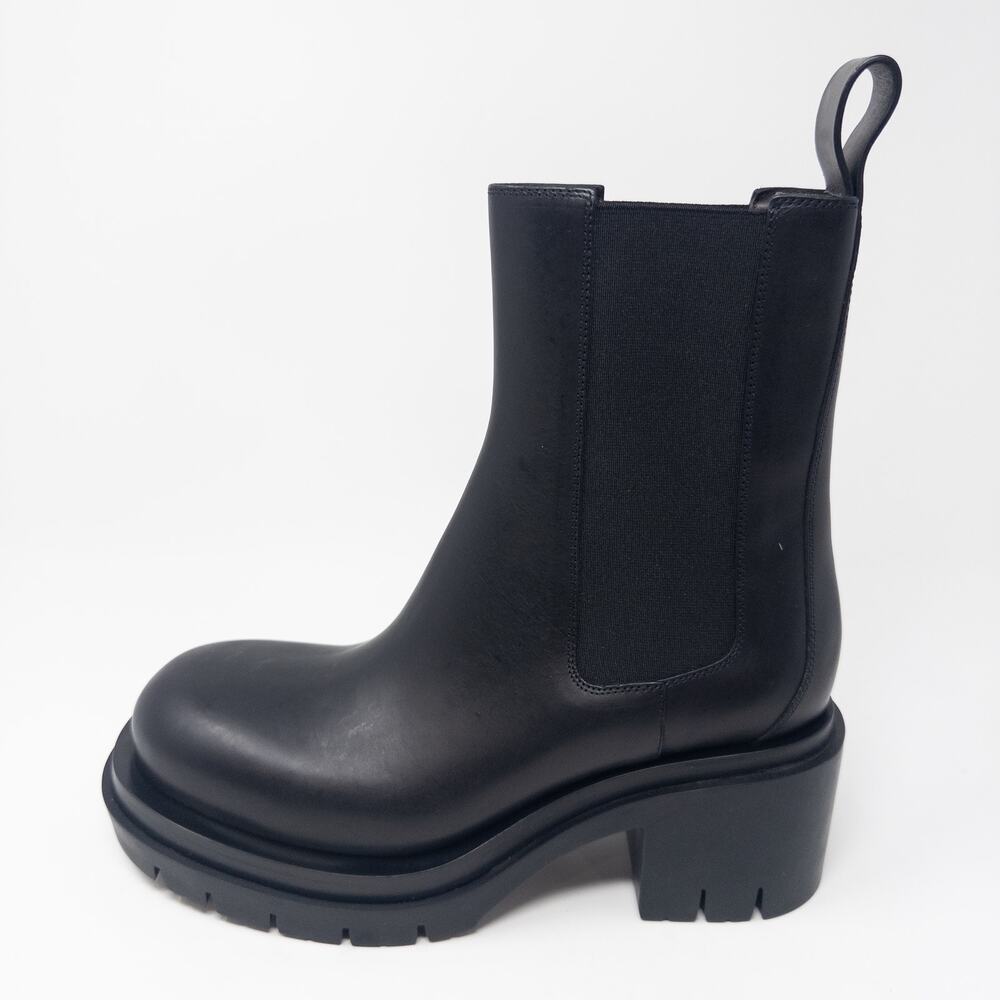 Bottega Veneta Lug Chelsea Boots Black Leather Size 39.5 EU 9.5 US